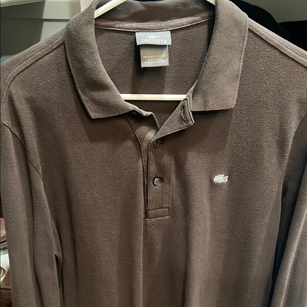 Lacoste Brown Polo Shirt Casual Knit